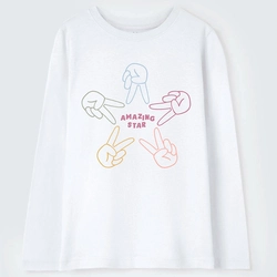 Camiseta Manga Longa Estampada Hering - Feminina