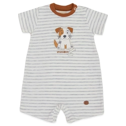 Macacão Manga Curta Bordado Suedine Masculino – Cachorrinho