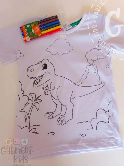 Blusa Pinte e lave dinossauro