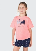 Conjunto Camiseta e Shorts Gatinhos Hering - Feminino