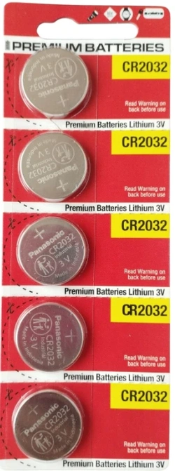 CR2032 Panasonic - 3V Lithium cartela c/5un.