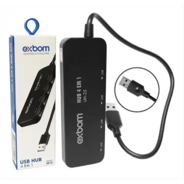 HUB USB 2.0 480MBPS 4EM1 C/4PORTAS ENTR MICRO USB