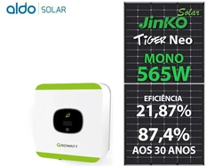 Gerador De Energia Solar Growatt Rosca Dupla Metal Romagnole Growatt Gf 2,83kwp Jinko Tiger Neo Mono 565w Mic 2.5kw 1mppt Mono 220v