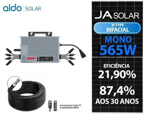 Gerador De Energia Solar Nep Micro Inversor Colonial Solar Group Nep Microinversor Gf 6,78kwp Ja Deep Blue 565w Bif N-type Nep 2kw 2mppt Mono