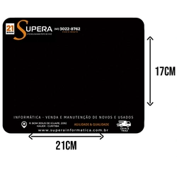 Mouse Pad Simples Tecido 22x18cm Preto - Supera