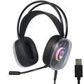Headset Gamer Satellite GH-553 Com USB 7.1 Para PC - Preto/Transparente