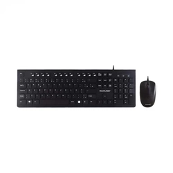 Kit Teclado e Mouse Multilaser Usb Teclas Chocolate Preto - Tc240