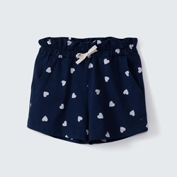 Shorts Clochard Estampado Marinho Corações Hering - Feminino