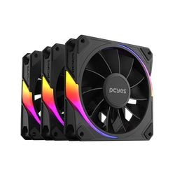 KIT COOLER FAN 3UN PCYES SANGUE FRIO 3 ARGB BLACK VULCAN REVERSE 120MM – K3ARGBSF3RVBR