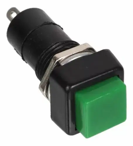 Chave Botão Quadrado Na Sem Trava Verde Pbs-12a 3a 250v