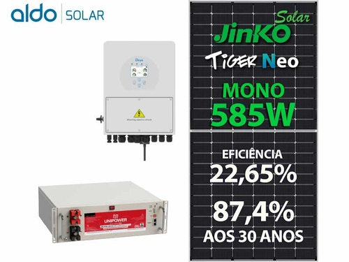 Gerador De Energia Solar Deye Hibrido Sem Estrutura Deye Gfh 4,68kwp Jinko Neo 585w Sun 5kw 2mppt 220v Ucb Litio 8,64kwh
