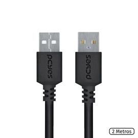 Cabo de Dados Usb a 2.0 Macho para Usb a 2.0 Macho 28awg Puro Cobre 2 Metros - Puam2-2