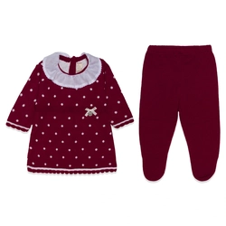 Conjunto Vestido e Mijão Tricot Feminino – Vermelho