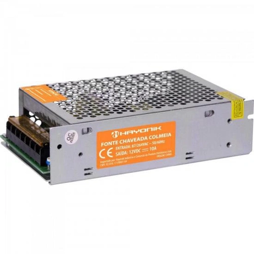 Fonte Colmeia Hayonik Ftc1210 12v / 10a 120w Bivolt Automática