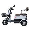 Triciclo Elétrico Fenix Branco Dois Assentos Tração Reduzida 3 Lugares