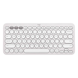 Teclado Logitech Pebble Keys 2 K380, Easy-Switch e Pilha Inclusa, Bluetooth, Sem Fio, Branco - 920-011790