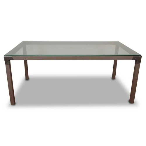 Mesa  Tradicional em Alumínio Epóxi e Fibra Sintética com Vidro Dourados