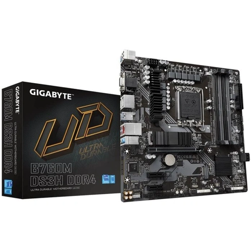 Placa Mãe Intel Micro Atx B760M DS3H AX DDR4 Lga1700 13ª e 12ª Geração Hdmi D-Port Wifi MBt Type-c - Gigabyte
