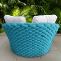 Chaise Redonda 150cm Tricô náutico e Alumínio  2 Almofada Rio de Janeiro