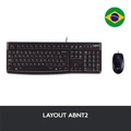 Kit Teclado e Mouse Logitech MK120, Design Confortável, Durável e Resistente à Respingos, Layout ABNT2 - 920-004429