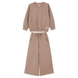 Conjunto Blusão e Calça Wide Leg em Moletom Lik Kids - Feminino