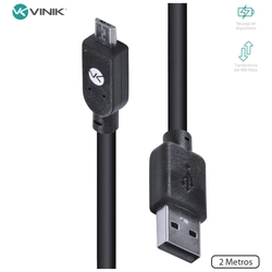 Cabo Usb x Micro Usb b 2.0 5 Pinos 1.8m Preto - Musb-2