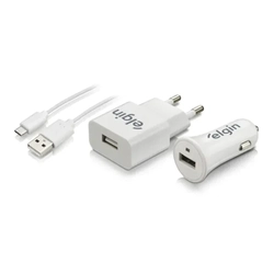 Kit Carregadores Veicular Elgin Usb Com Cabos De 1m