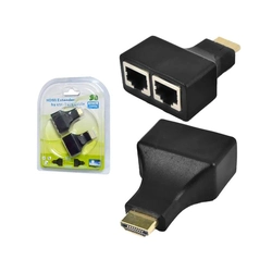 Adaptador Extensor Hdmi 3D 30 Metros Via Cabo de Rede UTP CAT5e e CAT6 RJ45 - AD0233