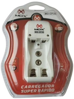 Carregador de Pilhas Mox CP30 sem pilhas.