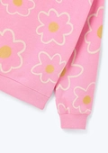 Conjunto Blusão Moletom e Calça Legging Rosa Flores Hering - Feminino