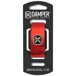 Damper IBOX Em Couro Legitimo e Tag Em Metal Vermelho Metalico Dmmd04