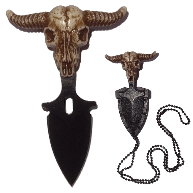 Faca de Pescoço Caveira Chifres - (HZ  06-1215)