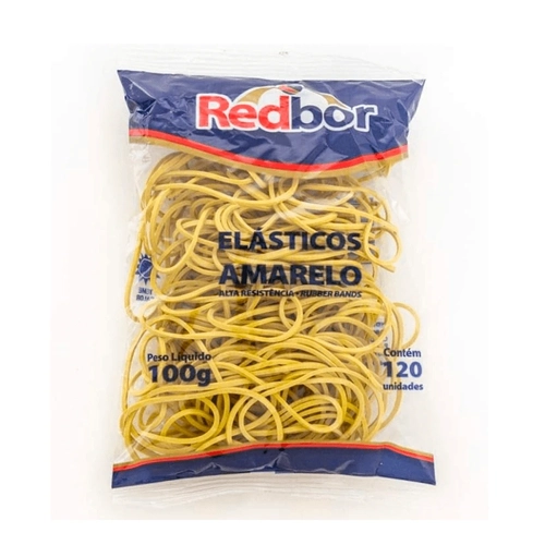 Elástico Amarelo Nº18 100g Com 120 Unidades Redbor