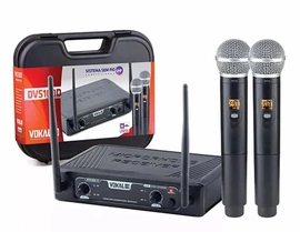 Microfone Sem Fio de Mao Duplo Uhf Dvs100dm Vokal