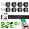 Kit 8 Câmeras Intelbras VHD 3220 B Full Color Full HD 1080p com Infravermelho de 20 Metros + DVR Gravador de Vídeo Intelbras IMHDX 3108-C + HD 1TB Purple