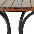 Conjunto 1 Mesa Bistrô Madeira 4 Banquetas Corda e Alumínio Epóxi Dourados