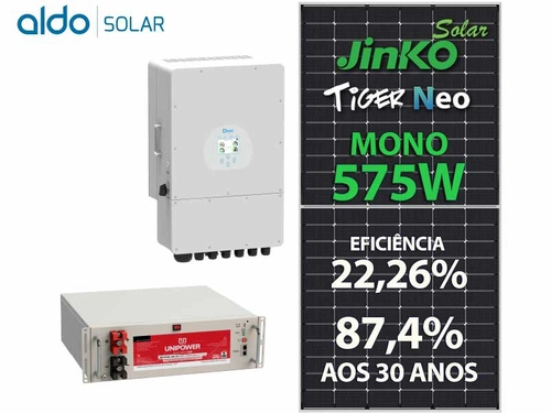 Gerador De Energia Solar Deye Hibrido Sem Estrutura Deye Gfh 9,36kwp Jinko Neo 585w Sun 10kw 2mppt 380v Ucb Litio 17,28k