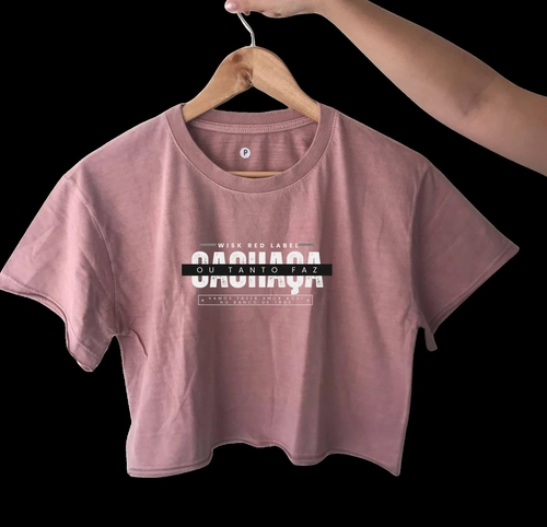 Cropped Stone Manga Curta – Cachaça Cachaça