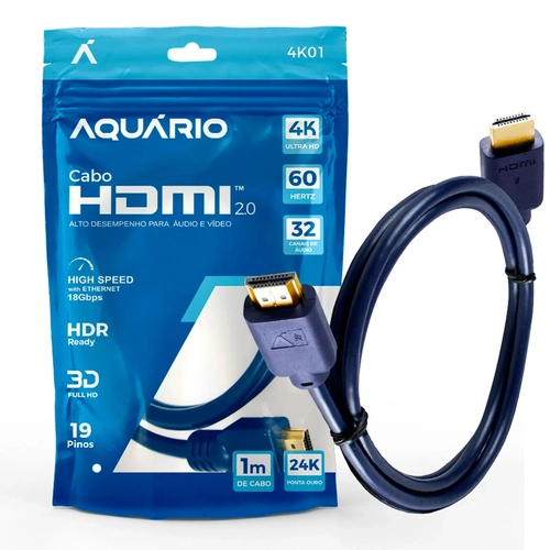 CABO HDMI 2.0 4K 1M 3D AQUARIO - 4K01