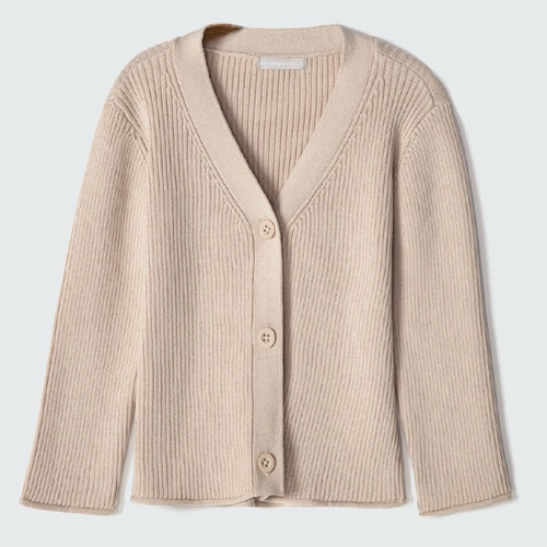 Cardigan Manga Longa Tricot Cáqui Hering - Feminino