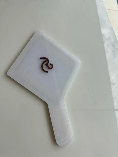 Espelho Madrepérola Branco  - Logo alto relevo inicial ou desenho