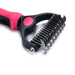 Rasqueadeira Desembaraçadora de Pelos Rosa G para Cães e Gatos