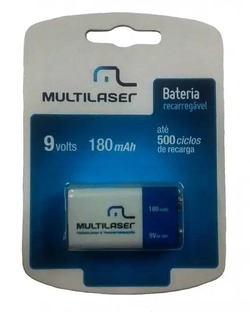 BATERIA RECARREGAVEL 9V 180MAH MULTILASER