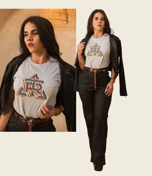 Camiseta Feminina Cinza Tamanhos P M G GG