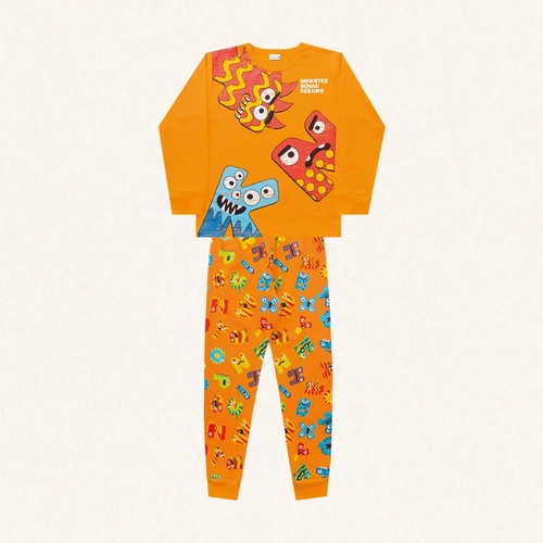 Conjunto Pijama Moletom Peluciado Monster Squad Fakini - Masculino