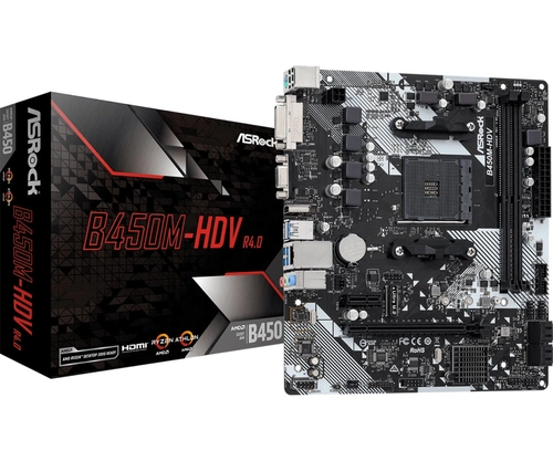 Placa Mãe Asrock Am4 B450m-hdv R4.0 M-atx 2xddr4 Dimm 64gb 2xusb2.0 4xusb3.1 Hdmi/dvi-d/d-sub 1xm.2 Rede Giga