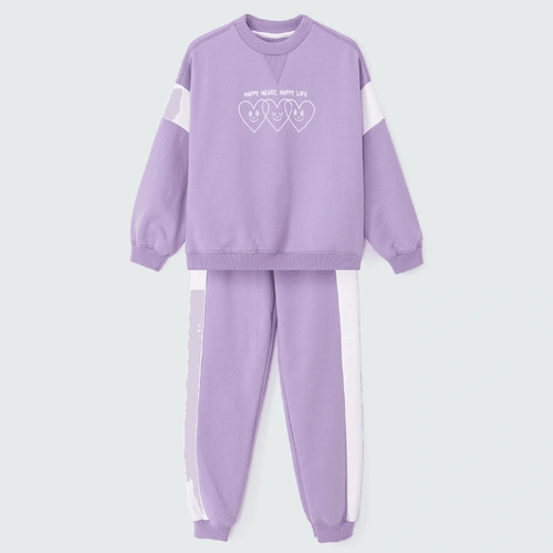 Conjunto Blusão e Calça de Moletom Lilás Hering - Feminino