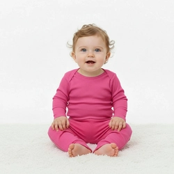 Body Manga Longa 100% Algodão Taita - Rosa Choque