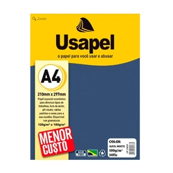 Papel A4 Azul Noite 180g/m² 210mmX297mm Cx 50 Unidades Usapel
