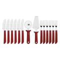 Kit Para Pizza Tramontina 14 Pecas Laminas Em Inox - Vermelho
